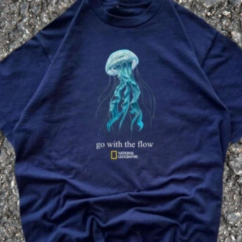 National Geographic jellyfish T-Shirt ,Go With The Flow Nature Graphic