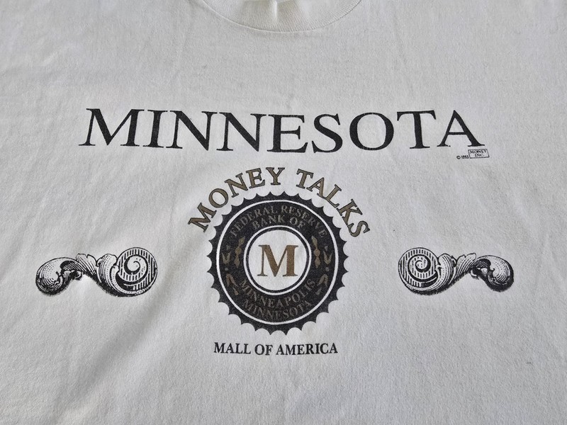 Vintage 1993 Mall Of America T-Shirt 90s Money Talks Adult XL White Mens USA