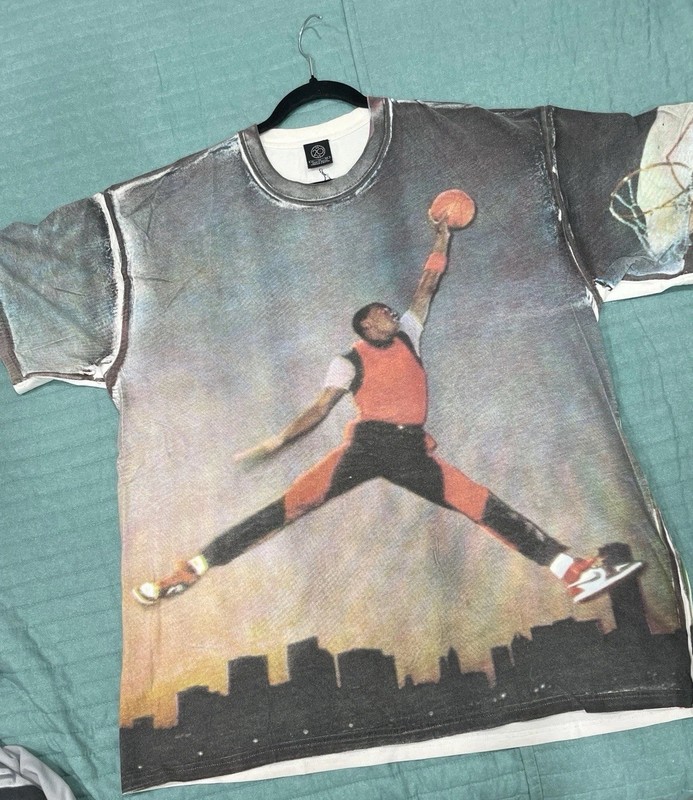 Vintage 2005 Nike Air Jordan 1 Skyline T-Shirt Bred Blacktoe XL 20th Anniversary