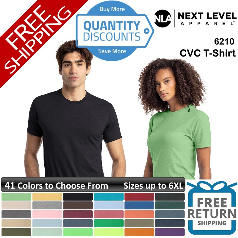 🔥 Next Level Men Cvc T-shirt Fabric Laundered Ring-spun Blend Up To 6XL 6210b