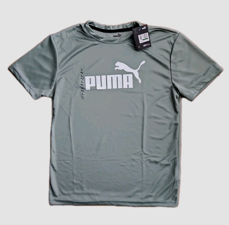 PUMA Logo Men’s Dry Cell Short-Sleeve T-Shirt Green Size Large NEW