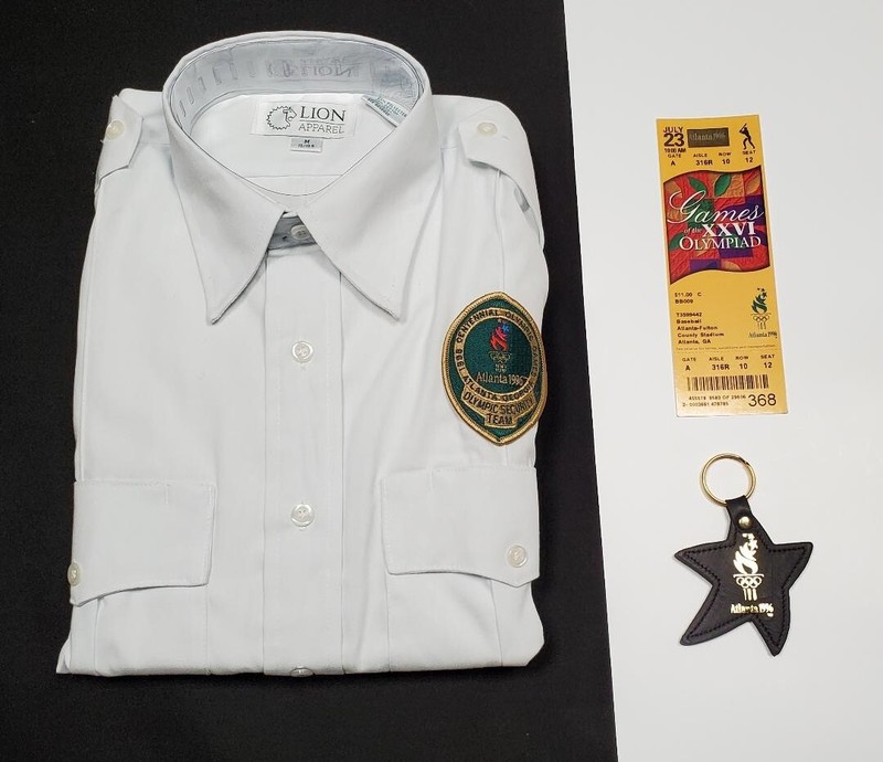 Vintage Olympics Shirt Large Button Up Security Atlanta 1996 & Other Memorabilia