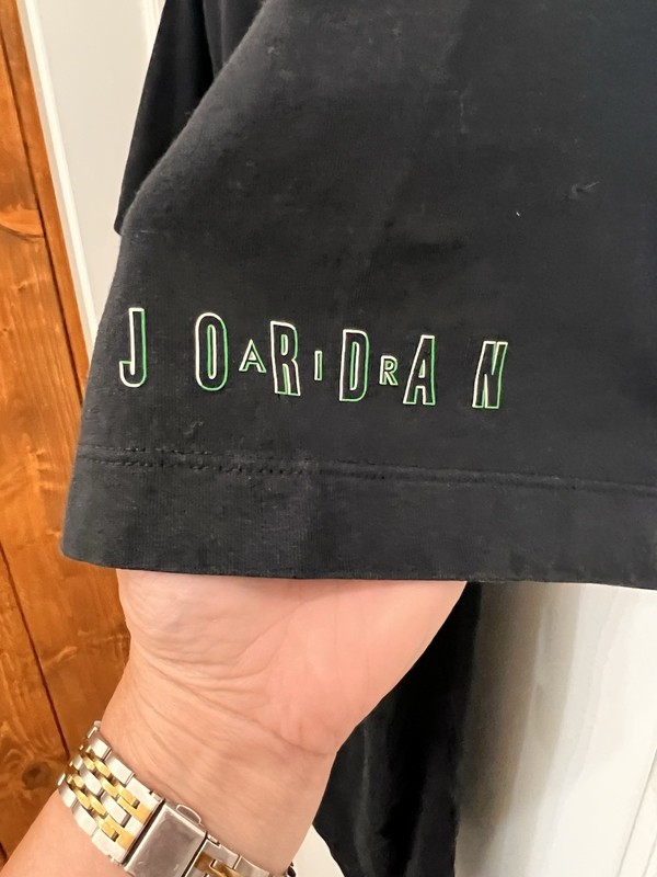 Nike Air Jordan Jumpman Logo Tee Mens T-Shirt Black Green Size M Sportswear Top gallery