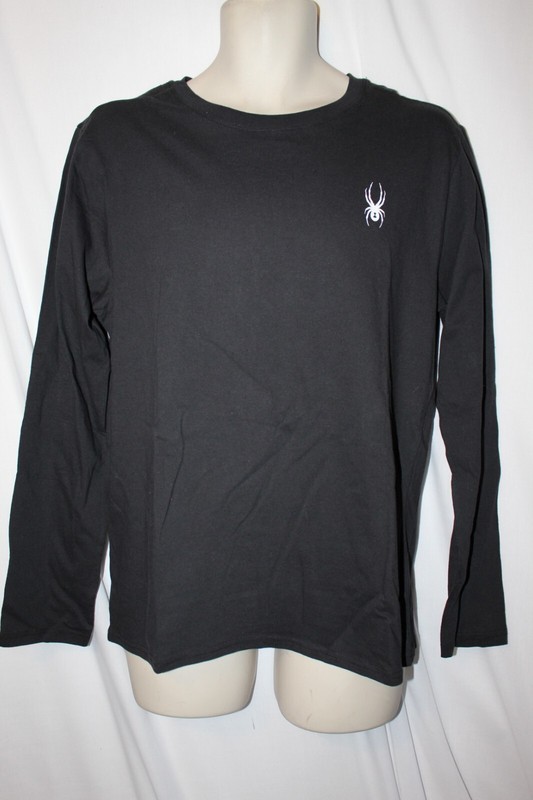 mens spyder LS t-shirt M nwt double side graphics black