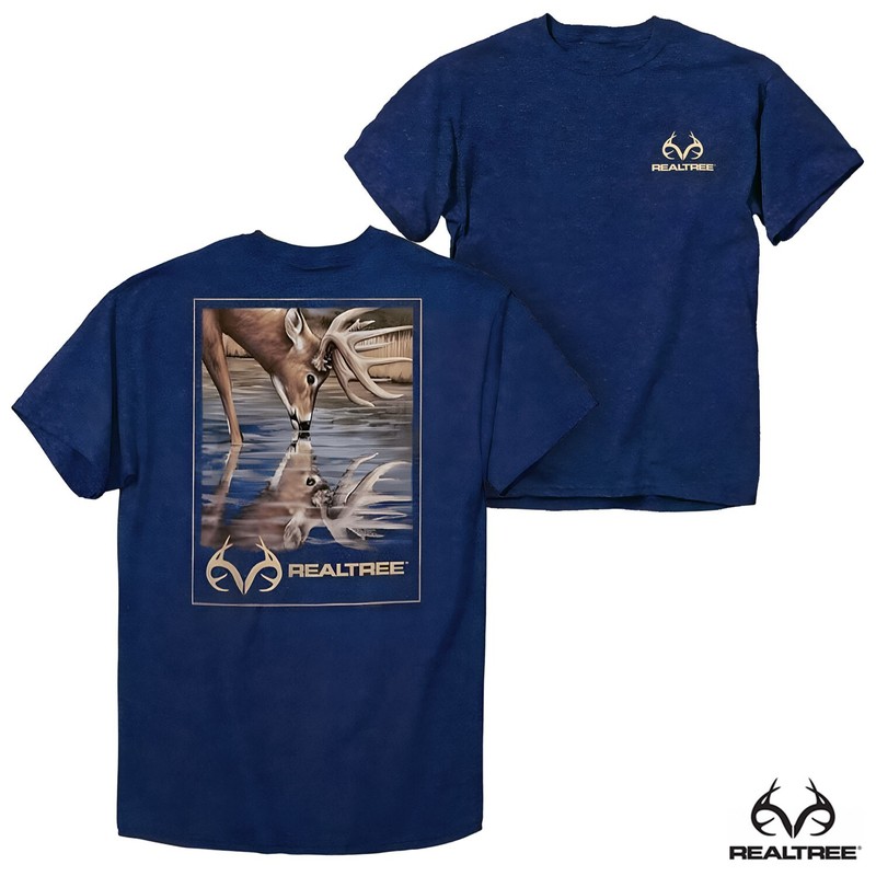 Realtree Deer Reflection T-Shirt (L)- Navy gallery