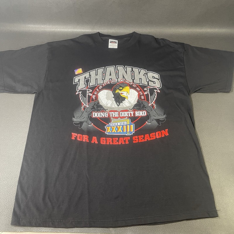 VTG 1999 Atlanta Falcons Super Bowl XXXIII Doing The Dirty Bird T-Shirt Sz 2XL