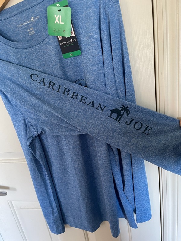 NEW Men Caribbean Joe Long Sleeve Sun Protection Tee Water NWT XL UPF Sea Turtle gallery