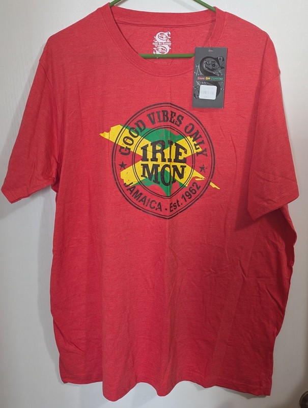 Jamaica Good Vibes Unisex Tee Shirt 2XL NWT Red Show Off Clothing