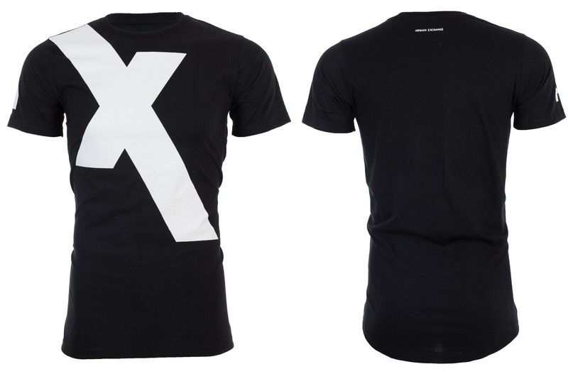 ARMANI EXCHANGE Black X LOGO Short Sleeve Slim Fit Designer Graphic T-shirt NWT gallery