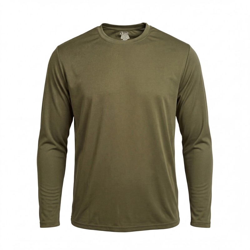 Marine Performance and Military-Style Long Sleeve T-Shirt - 100% Polyester - New