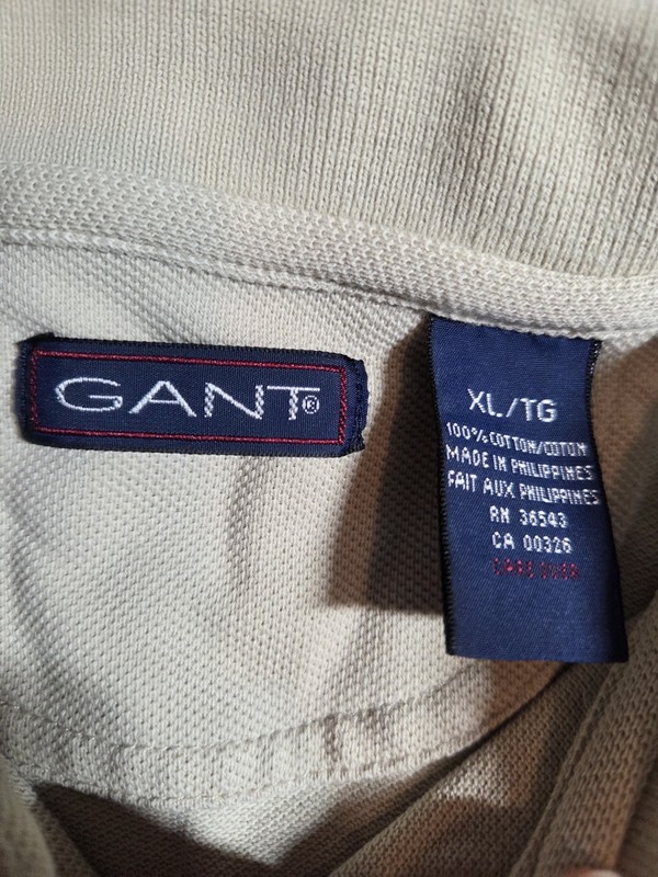 GANT Mens Polo Shirt Size XL T-Shirt Polo Y2K Beige gallery
