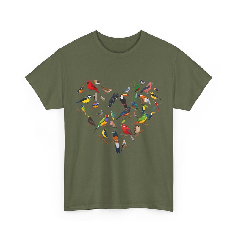 Birds Shirt, Heart Birding Birdwatching Lovers Women Men Cute Shirt
