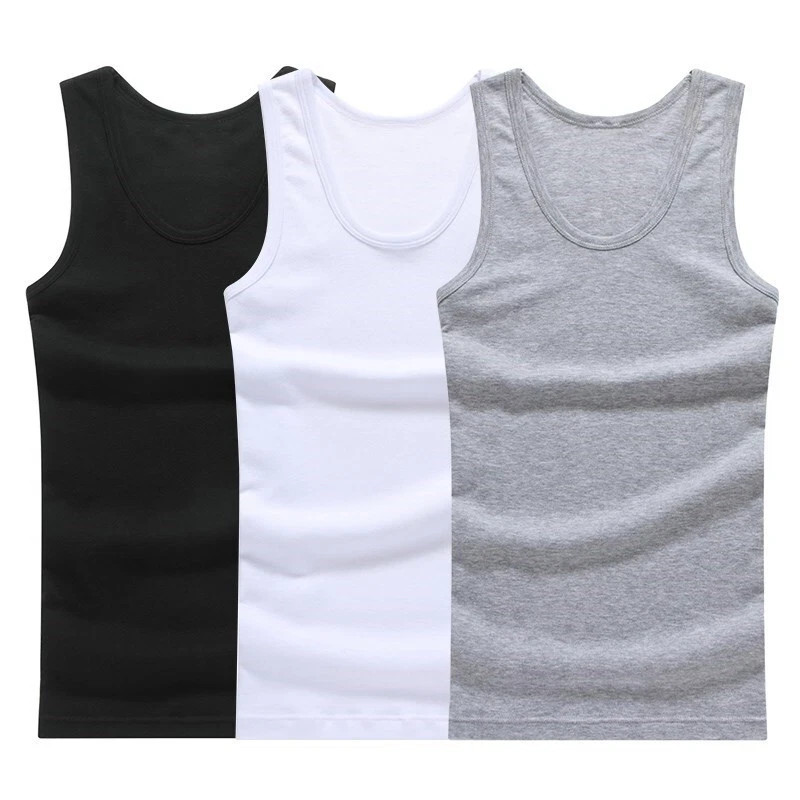 3-1- Pack Men 100% Cotton Tagless Ribbed Tank Top A-Shirt Wife Beater Undershirt gallery