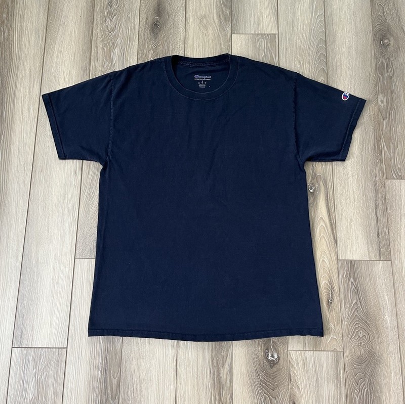 Champion Blue Cotton Short Sleeve Tee Mens Sz Large Casual
