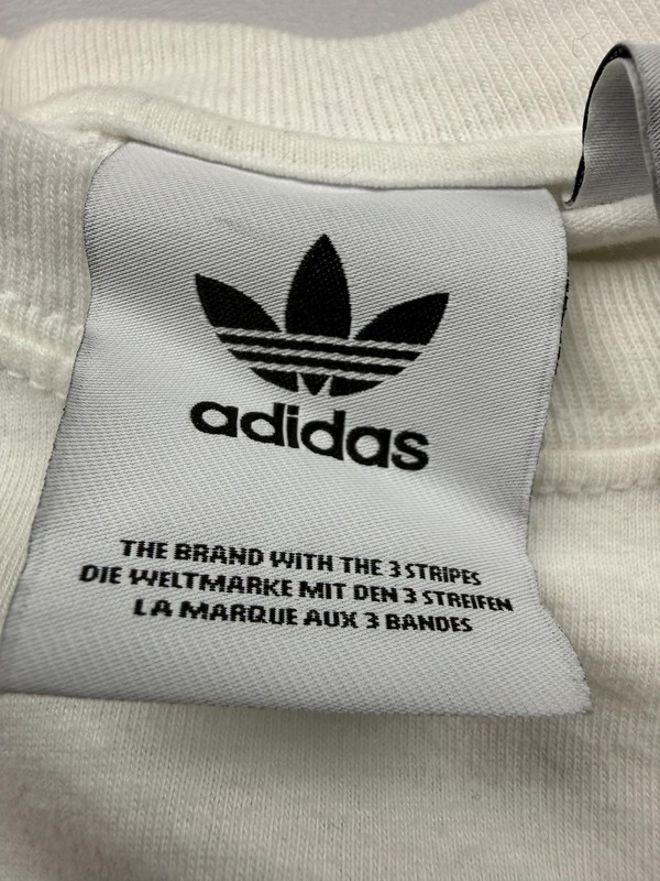 Adidas Shirt Mens Large White Paint Splatter Trefoil Graphic Tee Streetwear gallery
