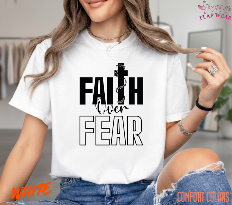 Unisex Faith Over Fear Christian T-Shirt, Men T shirt,Women T shirt Gift Religio gallery