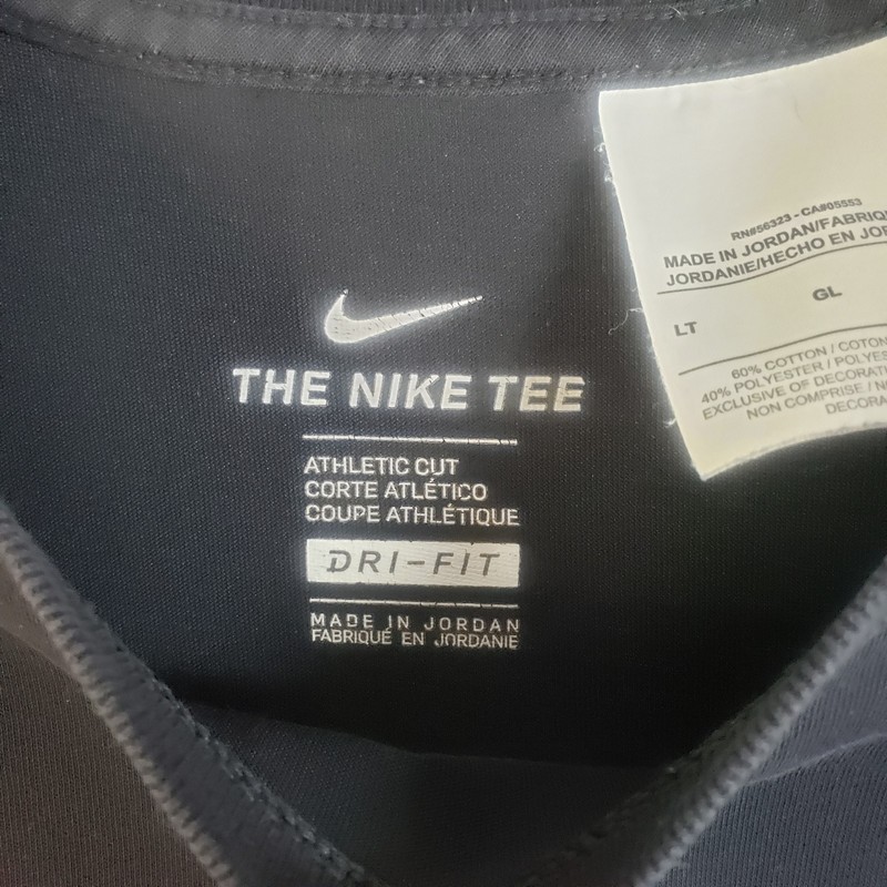 The Nike T Shirt Men’s Dri Fit Nike Swoosh Black Athletic Cut Large Tall LT gallery