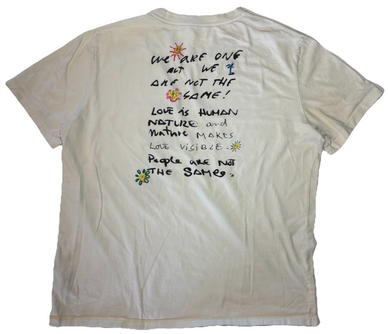 Desigual Sun Patch 2 Sided Quote T Shirt Men’s 2XL Love Nature We Are One