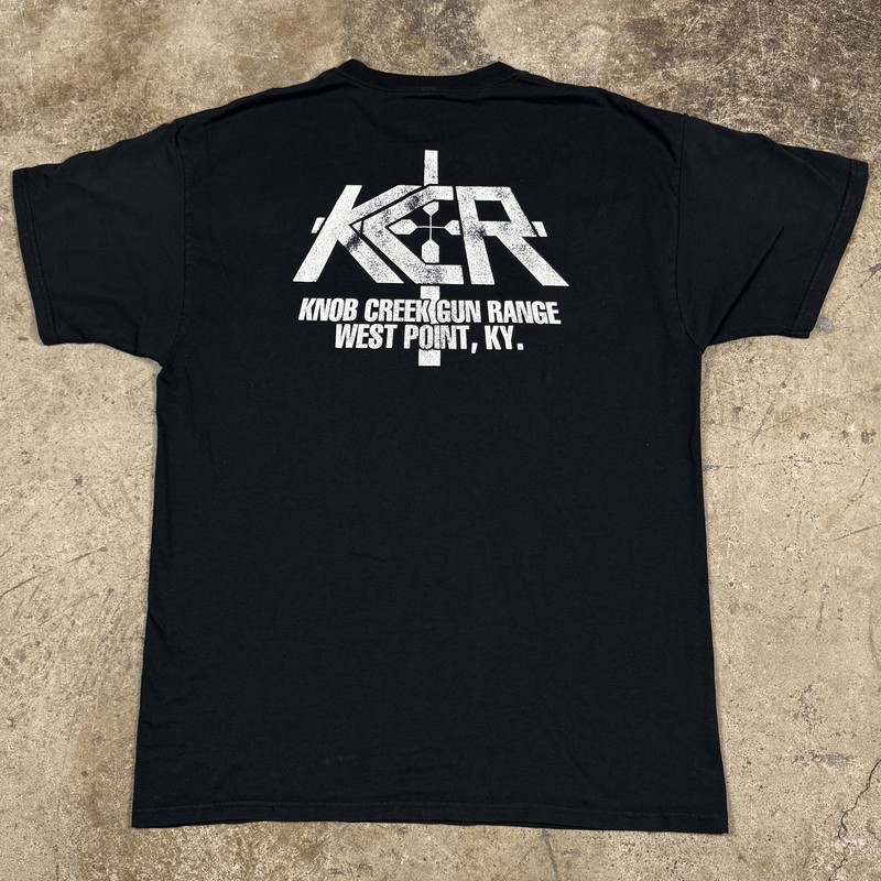 Vintage Knob Creek Gun Range West Point Kentucky T Shirt Black Y2K Size XL
