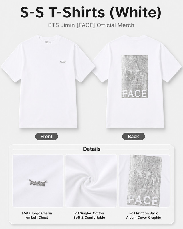 JIMIN FACE Goods – S/S T-Shirt (White)