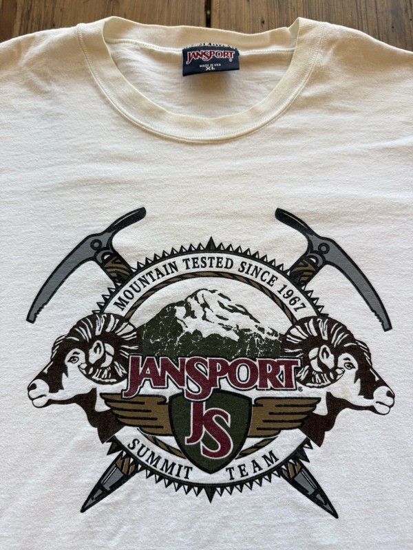 Vintage JanSport Summit Team Mountain Guide USA Mens XL Gray L/S Shirt VTG