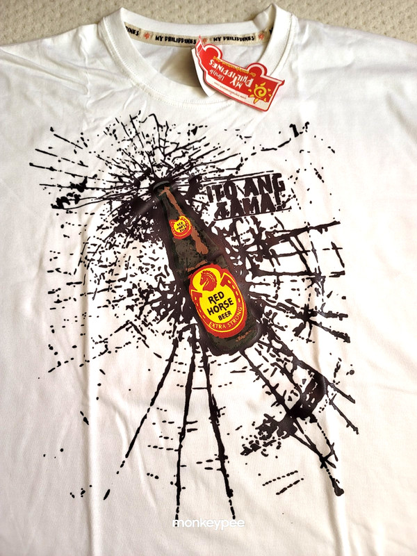 NWT Red Horse Beer Logo Philippines Graphic T-Shirt Funny ITO ANG TAMA White, L