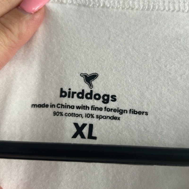 Men’s Birddogs Hummingbird Logo Cotton Tee White Size XL gallery