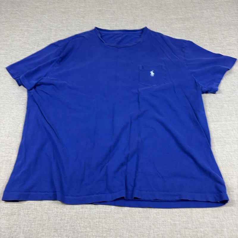 Polo Ralph Lauren Shirt Mens XL Blue Pocket Tagless Logo Cotton Jersey Tee