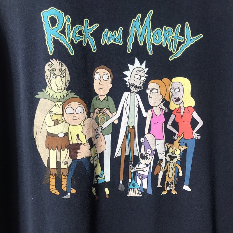 ADULT SWIM RICK AND MORTY CAST GRAPHIC T-SHIRT NAVY BLUE MENS SIZE 2X gallery