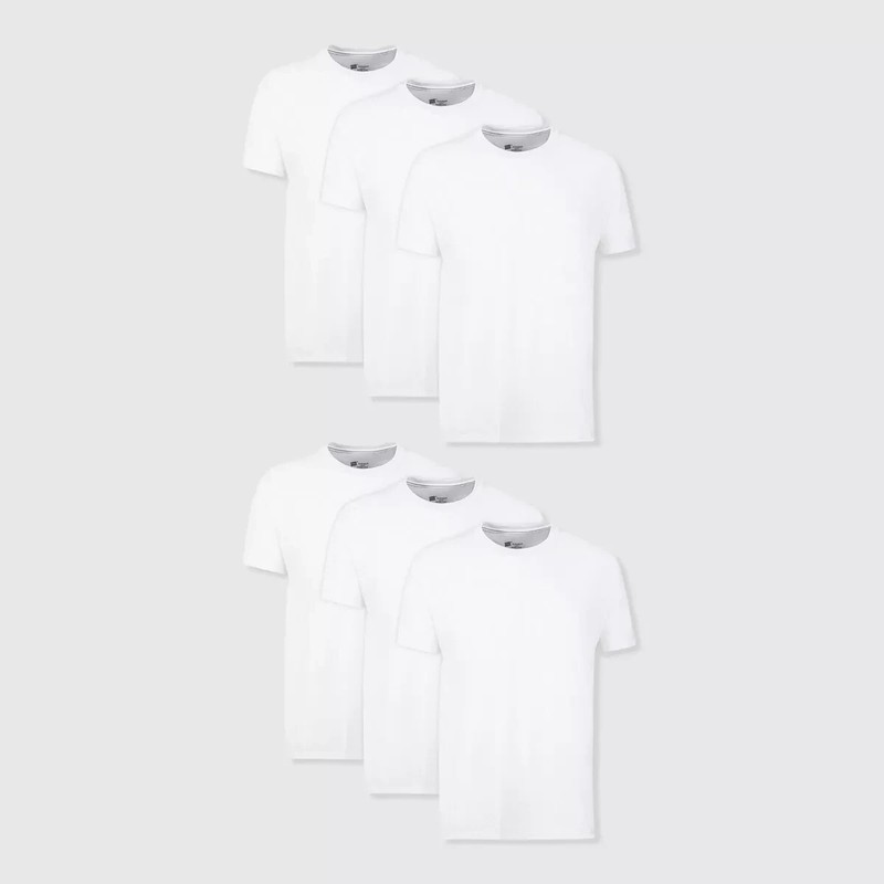 NWT Hanes Mens Crew Neck TShirt With Fresh IQ White Size Small (34"-36")