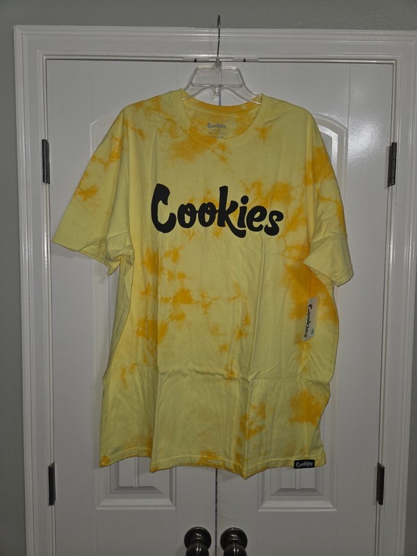 Cookies Yellow Tie Dye Logo T-Shirt XXXL 3XL Black Logo Streetwear NWT