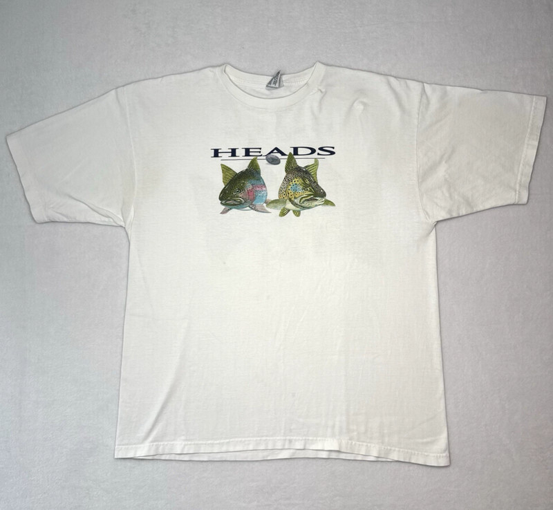 Vintage Columbia Coin Flip Trout Fishing T-shirt Sz XL Nature Outdoor Distressed