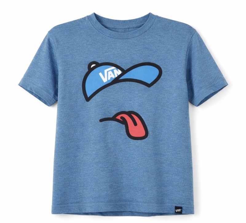 Vans Blue Short Sleeve Graphic T-Shirt Red Tongue Blue Cap Size Small gallery
