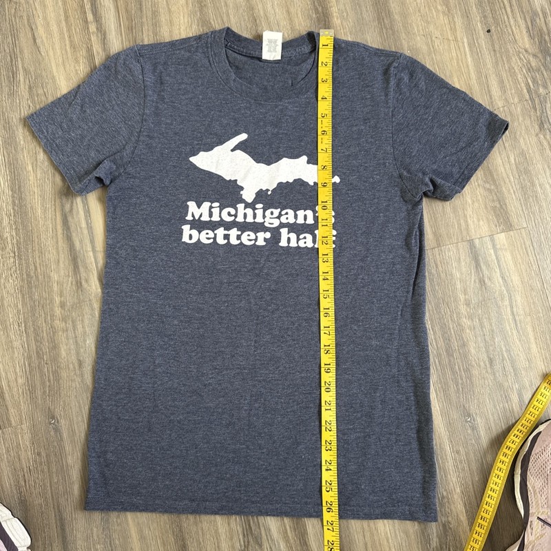 Michigan's Better Half T Shirt Dark Gray Michigan Fan Pride Travel Tourist Retro gallery