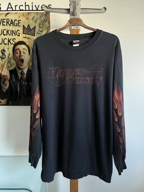 Faded Vintage 2006 Harley Davidson Flame Long Sleeve - Size XL gallery
