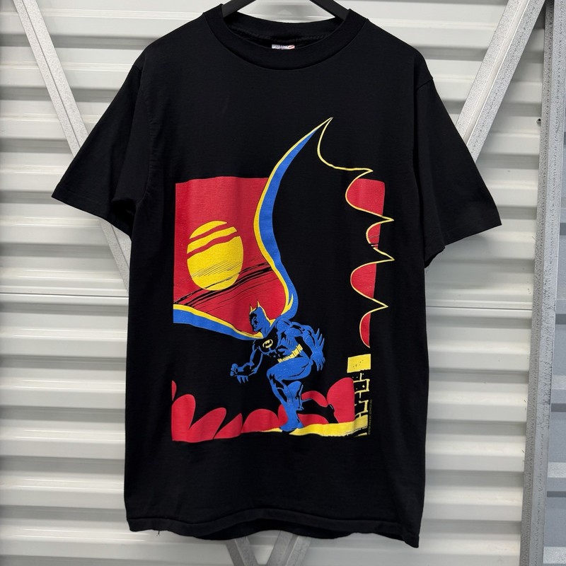 Vintage Batman Art T Shirt Men’s L Black 80s 90s Dc Comics Promo Movie USA