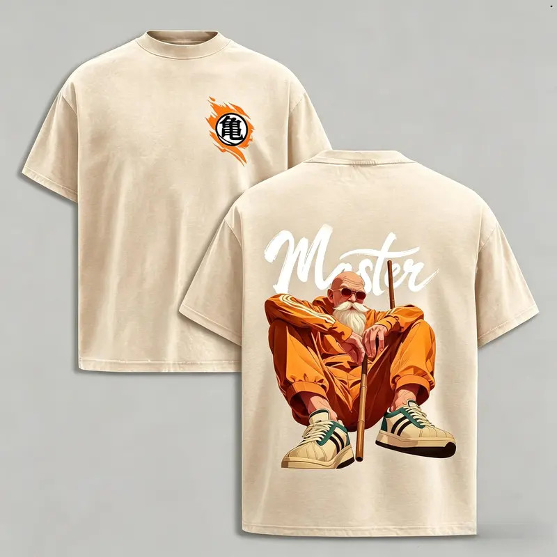 Master Roshi Dragon Ball Z Anime Vintage Graphic Tee Martial Arts Shirt gallery