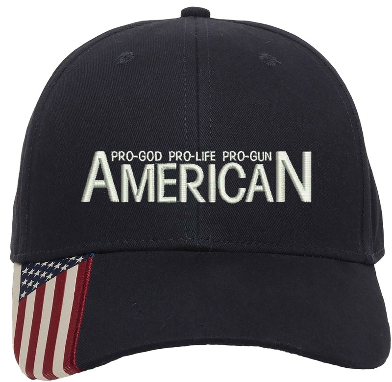 ProGod ProLife ProGun 1Col Embroidered Structured Adjustable US Flag on bill Hat gallery
