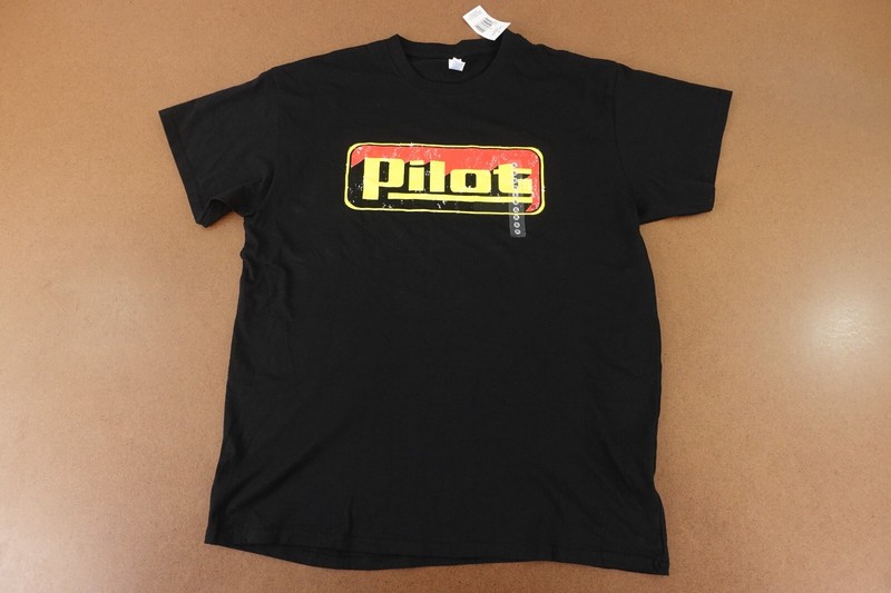 Brisco Brands Adult XL Black Short Sleeve PILOT Graphic Crew Neck T-Shirt New
