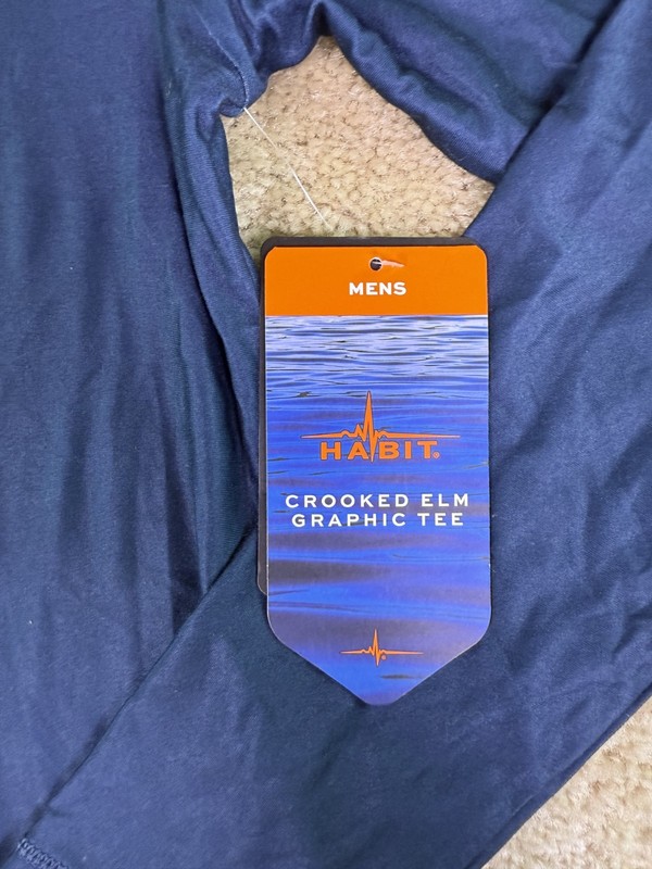 Habit Crooked Elm Graphic Tee Sun Fishing Shirt Men S BLUE Long Sleeve NWT E938 gallery