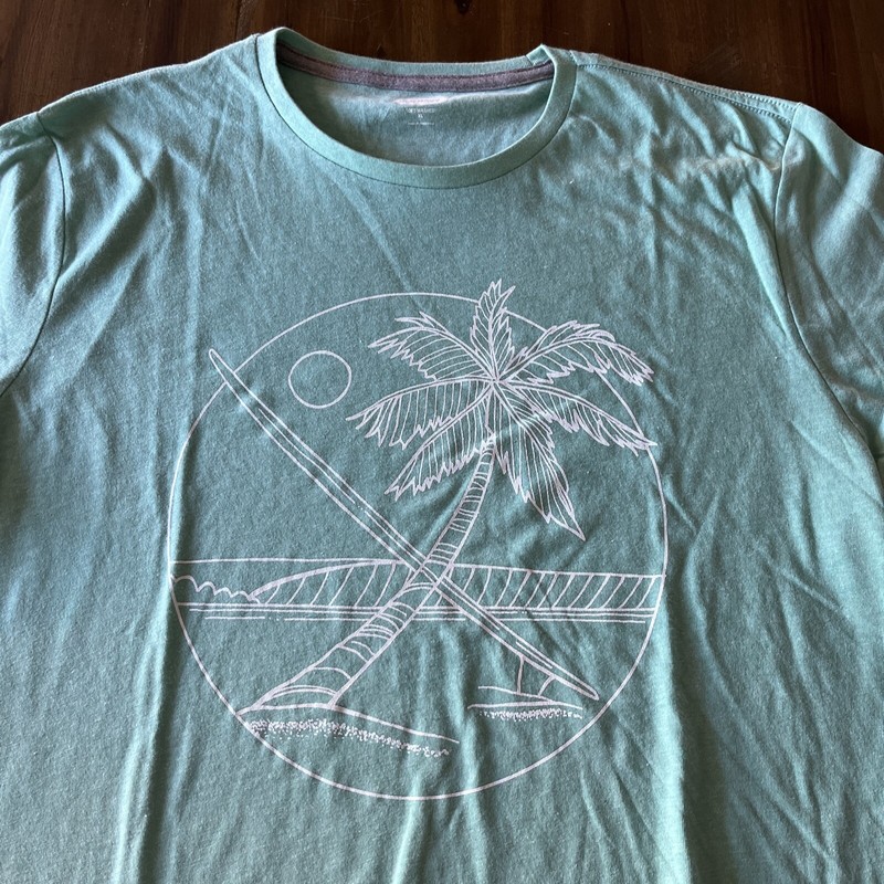 Palm Trees Ocean Surfing Travel Graphic T Shirt Size XL