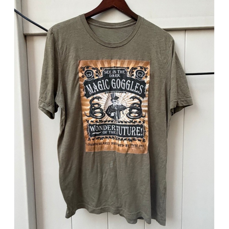 TNVC Magic Goggles Graphic Tee Olive Green Vintage Style Night Vision T-Shirt