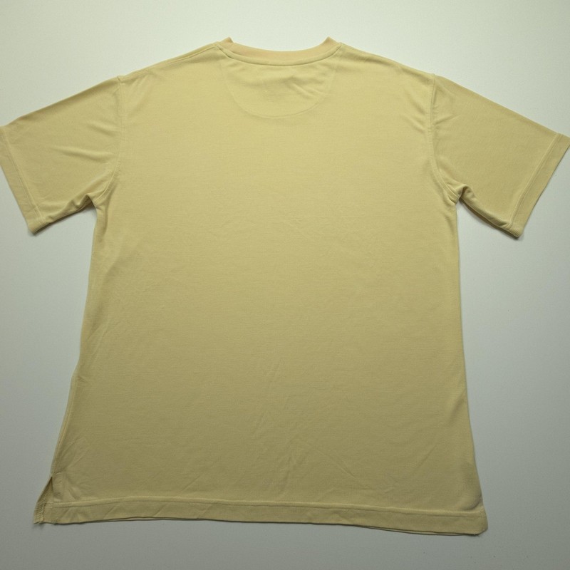 Burma Bibas Mens Shirt Small Yellow Soft Ribbed Texture Modal Basic Casual Tee S gallery