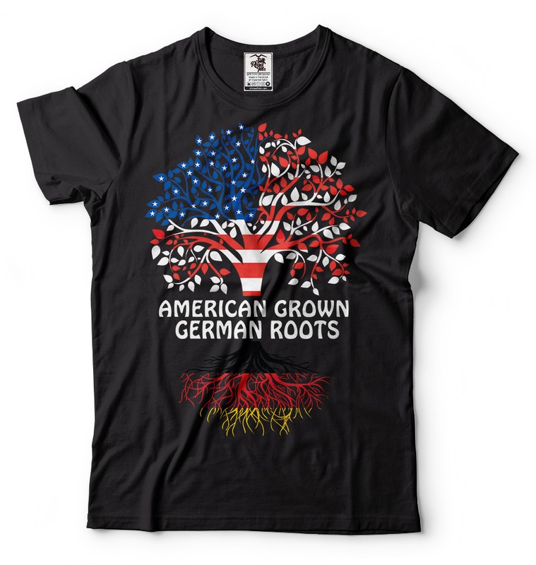American German Roots Heritage Germany USA Tee Shirt Nationality Country Tee