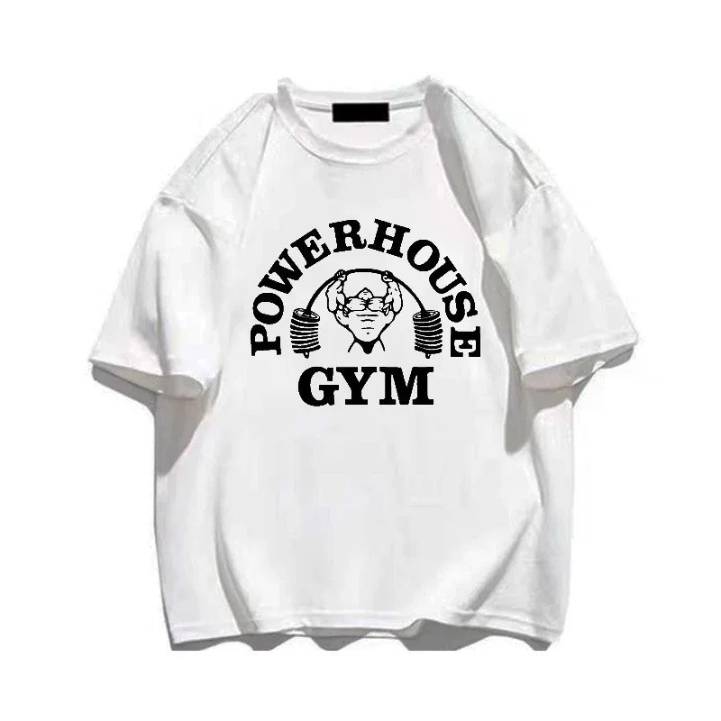 Men T-shirts Fitness Bodybuilding Cotton Shirt Oversized Rag Gym Sport Muscle. gallery