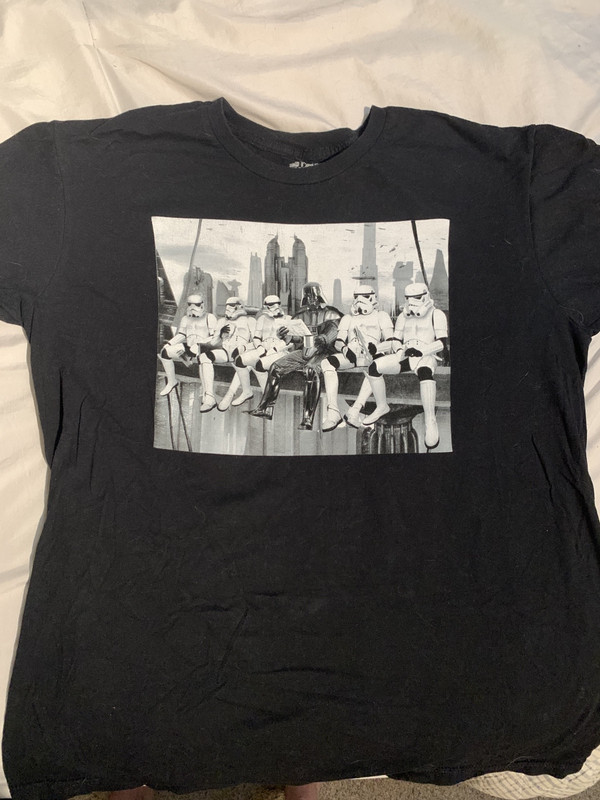 Star Wars Darth Vader and Storntroopers at Work shirt Size LARGE NICE CONDITION