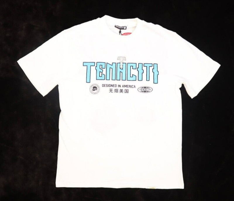 Tenaciti Studio RR Rock & Roll Tee Short Sleeve Graphic T-Shirt White Mens M