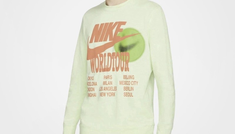 Nike Sportswear LS Shirt World Tour Glow In The Dark Lime DA0629-383 Men's LARGE gallery