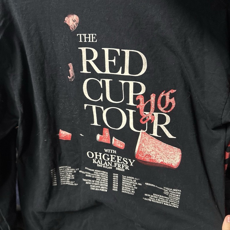 YG The Red Cup Tour graphic long sleeve rap hip hop music tee measures medium gallery