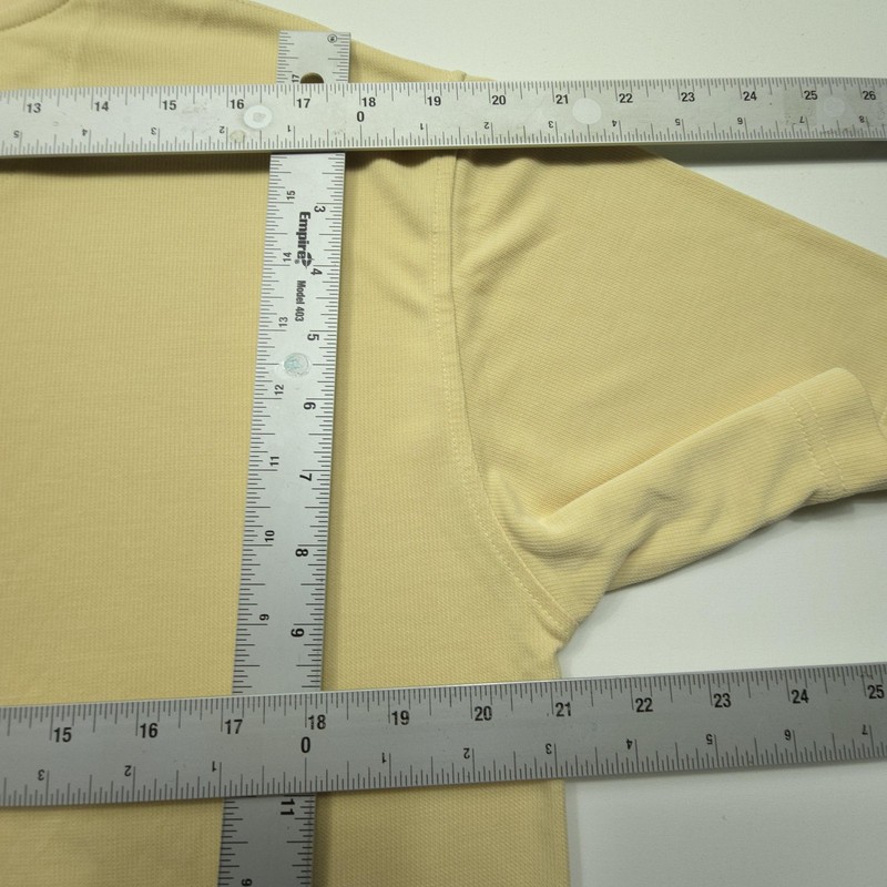 Burma Bibas Mens Shirt Small Yellow Soft Ribbed Texture Modal Basic Casual Tee S gallery